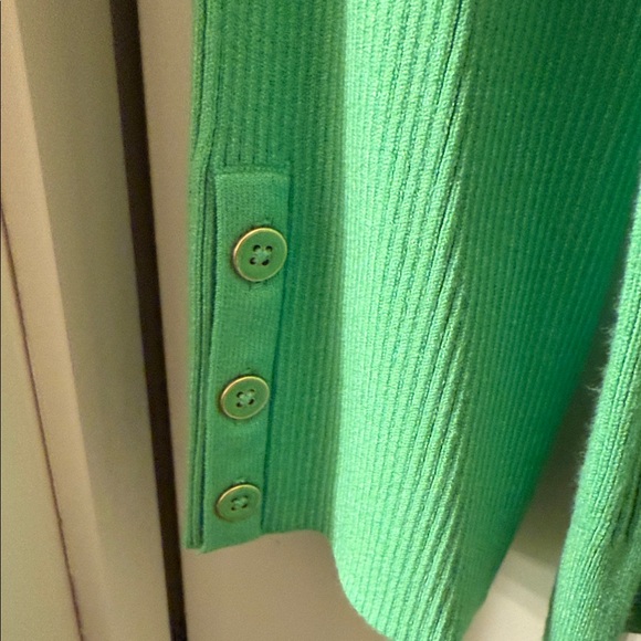 Talbots Green Ribbed Knit Top - Picture 3 of 7